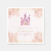 フォーエバープリンセス城4歳のパーティー スタンダードカクテルナプキン (正面)