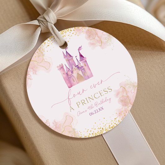 フォーエバープリンセス城4歳のパーティー フェイバータグ