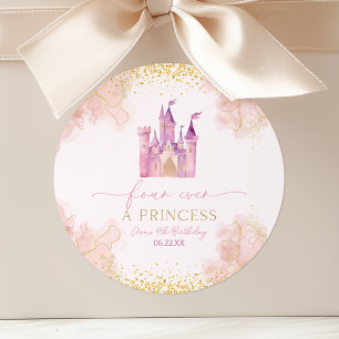 フォーエバープリンセス城4歳のパーティー ラウンドシール