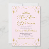 フォーエバープリンセス王室の4歳の誕生日 招待状 (正面)