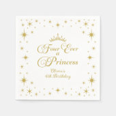 フォーエバープリンセス金ゴールドプリンセス4th誕生日 スタンダードカクテルナプキン (正面)