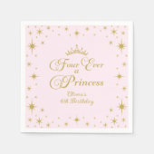 フォーエバープリンセス金ゴールドプリンセス4th誕生日 スタンダードカクテルナプキン (正面)