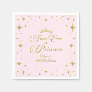 フォーエバープリンセス金ゴールドプリンセス4th誕生日 スタンダードカクテルナプキン