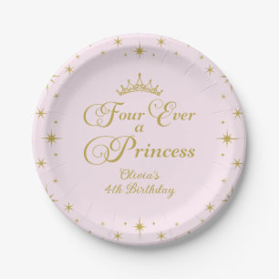 フォーエバープリンセス金ゴールドプリンセス4th誕生日 ペーパープレート