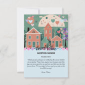 フォーエバーホームパステルハート養子縁組フォスターシャワー サンキューカード (正面)