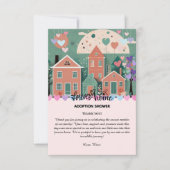 フォーエバーホームパステルハート養子縁組フォスターシャワー サンキューカード (正面)