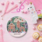 フォーエバーホームパステルハート養子縁組フォスターシャワー ペーパープレート (パーティー)