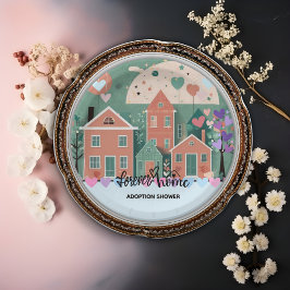 フォーエバーホームパステルハート養子縁組フォスターシャワー ペーパープレート