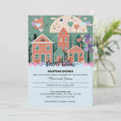 フォーエバーホームパステルハート養子縁組フォスターシャワー 招待状 (スタンド正面)