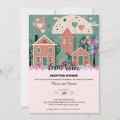フォーエバーホームパステルハート養子縁組フォスターシャワー 招待状 (正面)
