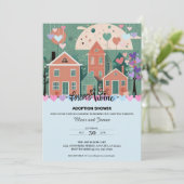 フォーエバーホームパステルハート養子縁組フォスターシャワー 招待状 (スタンド正面)