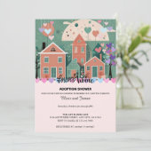 フォーエバーホームパステルハート養子縁組フォスターシャワー 招待状 (スタンド正面)