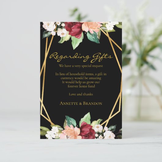 フォーエバーホームファンブラック金ゴールド幾何学フローラ エンクロージャーカード (スタンド正面)