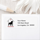 フォーエバーホームブラックピットブルロゴ ラベル (インサイチュ)