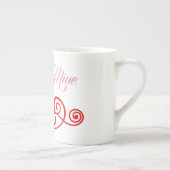 フォーエバーマイニングピンクとレッドマグカップ ボーンチャイナマグカップ (右)