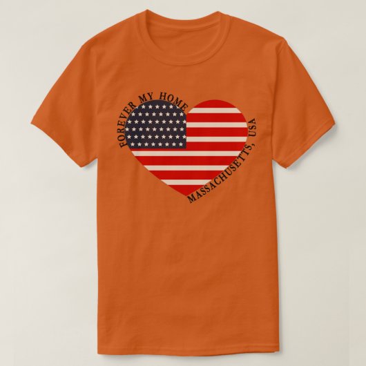 フォーエバーマイホームマサチューセッツ州 Tシャツ (デザイン正面)