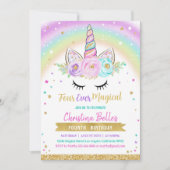 フォーエバーマジカルガールズ4thユニコーン誕生日 招待状 (正面)