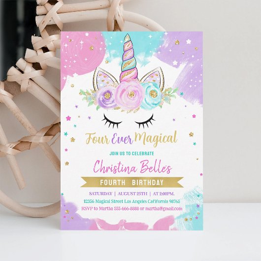 フォーエバーマジカルガールズ4thユニコーン誕生日 招待状