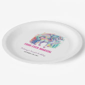 フォーエバーマジカルパステルユニコーンフォー誕生日 ペーパープレート (アングル)