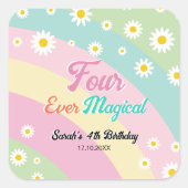 フォーエバーマジカルフォー誕生日デイジー スクエアシール (正面)