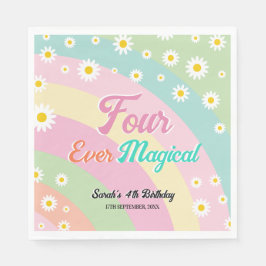 フォーエバーマジカルフォー誕生日デイジー スタンダードランチョンナプキン