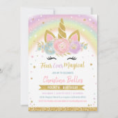 フォーエバーマジカルユニコーン誕生日 招待状 (正面)