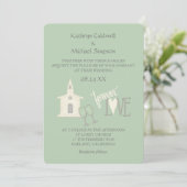 フォーエバーモダンラブミントグリーン結婚ズ 招待状 (スタンド正面)