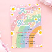 フォーエバーヤンググルービーデイジーレインボー4th誕生日 招待状