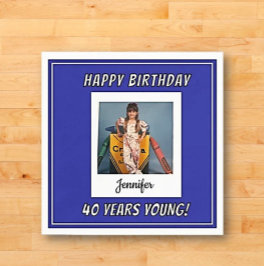 フォーエバーヤングヴィンテージフォト誕生日 スタンダードカクテルナプキン