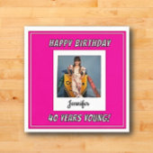 フォーエバーヤングヴィンテージフォト誕生日 スタンダードカクテルナプキン
