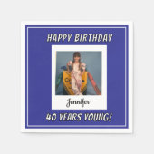 フォーエバーヤングヴィンテージフォト誕生日 スタンダードカクテルナプキン (正面)