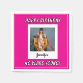 フォーエバーヤングヴィンテージフォト誕生日 スタンダードカクテルナプキン (正面)