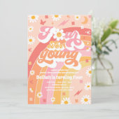 フォーエバーヤング グルービーレインボー 4歳の誕生日パーティー 招待状 (スタンド正面)