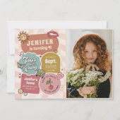 フォーエバーヤング グルーヴィーダイジー 4歳の誕生日写真 招待状 (正面)