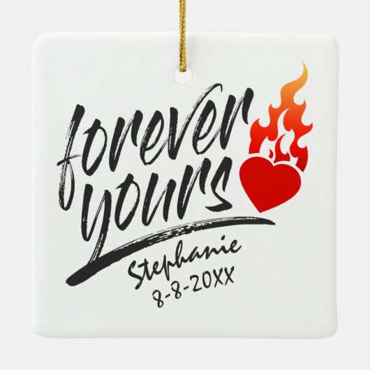 フォーエバーユアズ名前をカスタムするバレンタイン |オーナメント セラミックオーナメント (裏面)