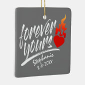 フォーエバーユアズ名前をカスタムするバレンタイン |オーナメント セラミックオーナメント (右)