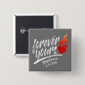 フォーエバーユアズ名前をカスタムするバレンタイン |ピンボタン 缶バッジ (正面&裏面)