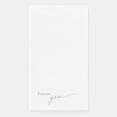 フォーエバーユー汎用金ゴールド結婚文字ズペーパーナプキン (正面)