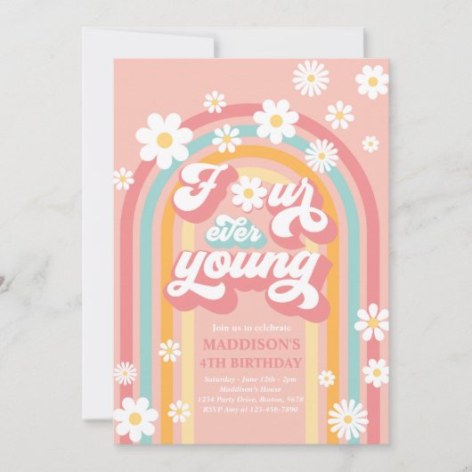 フォーエバーヨンボホデイジーレインボー4th誕生日 招待状 (正面)