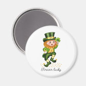 フォーエバーラッキーグリーン格言&クローバーオンホワイト マグネット (正面/裏面)