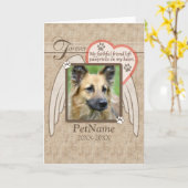 フォーエバーラブエンジェルウィングペット悔やみや弔慰カスタム カード (黄色い花)