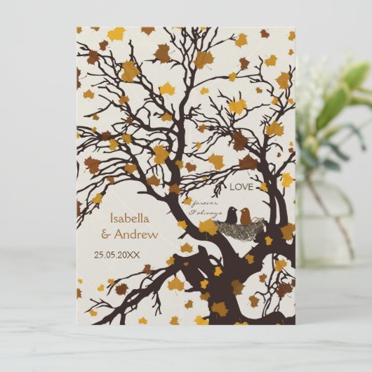 フォーエバーラブネスト秋の結婚式招待状 招待状 (スタンド正面)