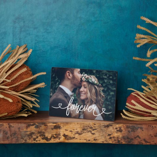 フォーエバーラブハートヴァレンティパーソナライズされたンズ写真 フォトプラーク (側面)