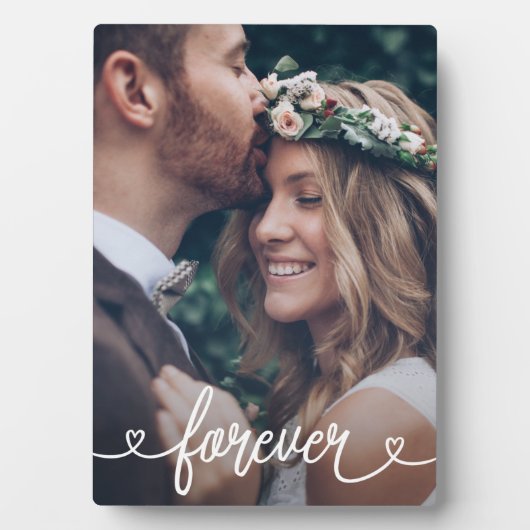 フォーエバーラブハートヴァレンティパーソナライズされたンズ写真 フォトプラーク (正面)
