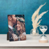 フォーエバーラブハートヴァレンティパーソナライズされたンズ写真 フォトプラーク (側面)