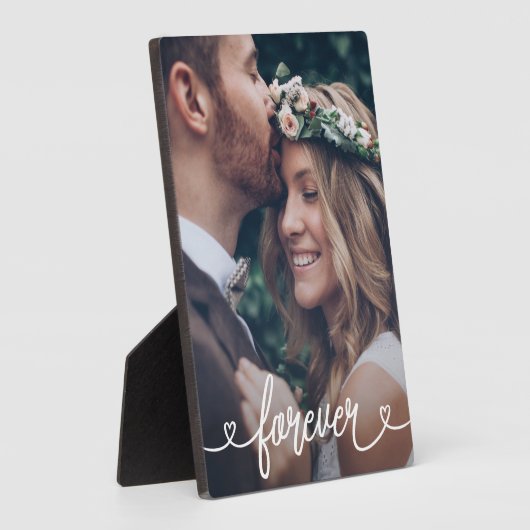 フォーエバーラブハートヴァレンティパーソナライズされたンズ写真 フォトプラーク (側面)