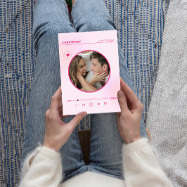 フォーエバーラブピンクハートフォトバレンタインカード