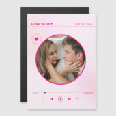 フォーエバーラブピンクハートフォトバレンタインカード (正面/裏面)