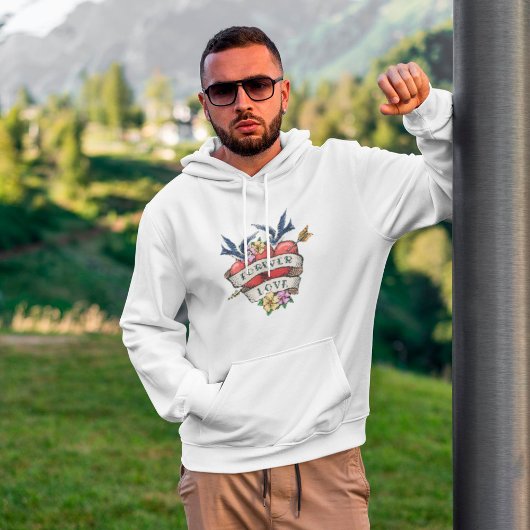 フォーエバーラブフード付きスウェットシャツ パーカ