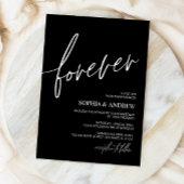 フォーエバーラブブラックアンドホワイトミニマリスト結婚ズ 招待状